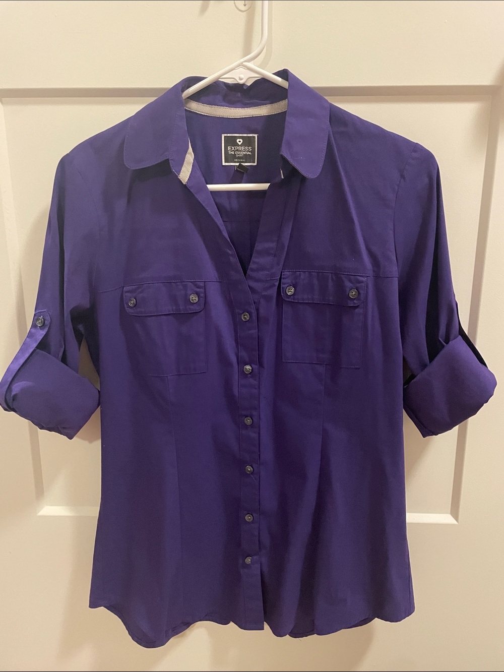 Express Purple Button-Down Shirt